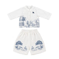 Load image into Gallery viewer, Pythal Toile De Jouy - Blue Hamper - linen dress - blue (Boy)