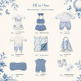 Load image into Gallery viewer, Pythal Toile De Jouy - Blue Hamper - what's inside
