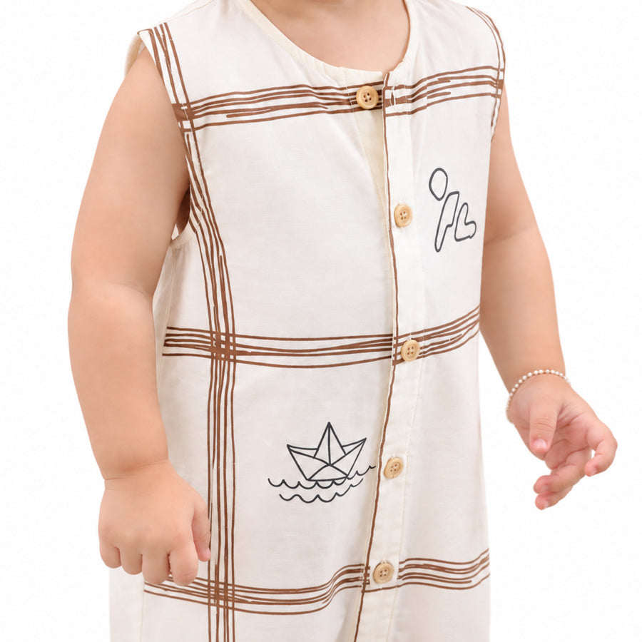 Pythal Dockside Half Romper Set - close up