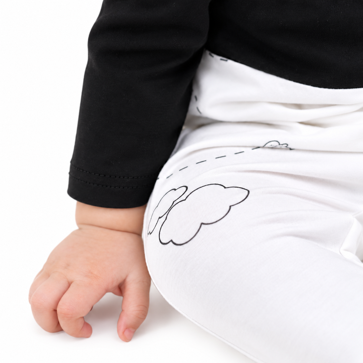 Pythal Baby Pilot Romper - Cloud Cruiser - closeup
