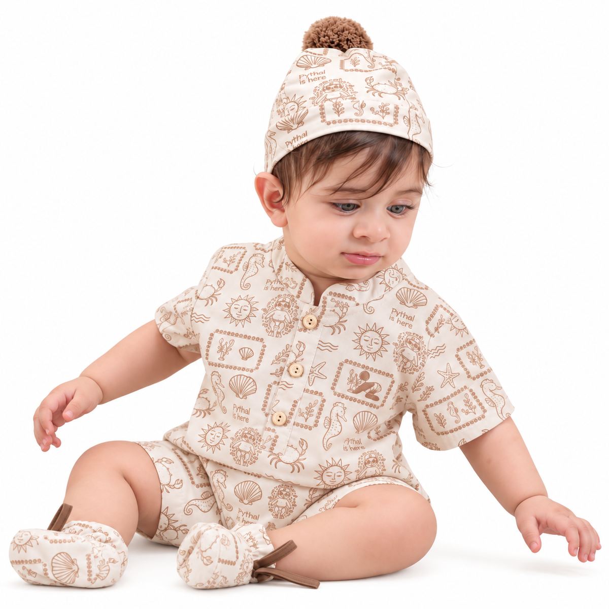 Pythal Pearl Sand Linen Set - front - boy (Boy)