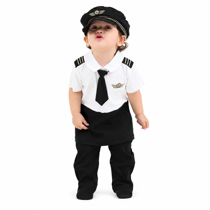 Pythal Baby Girl Pilot Dress Set - Little Captain - front (Girl)