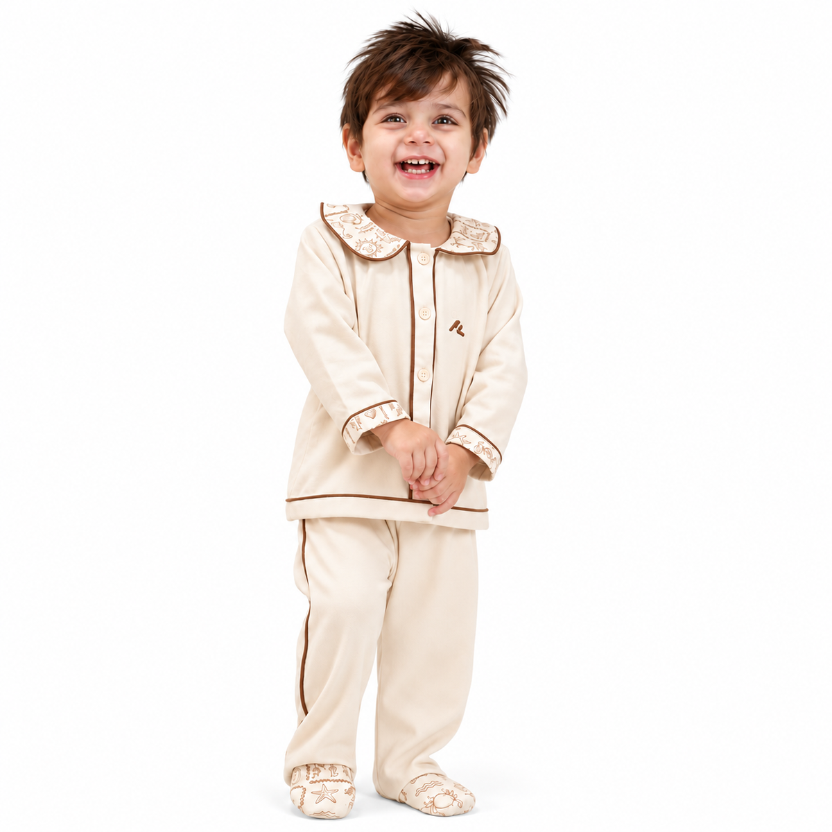 Pythal Sea Hush Sleepsuit - front without bow