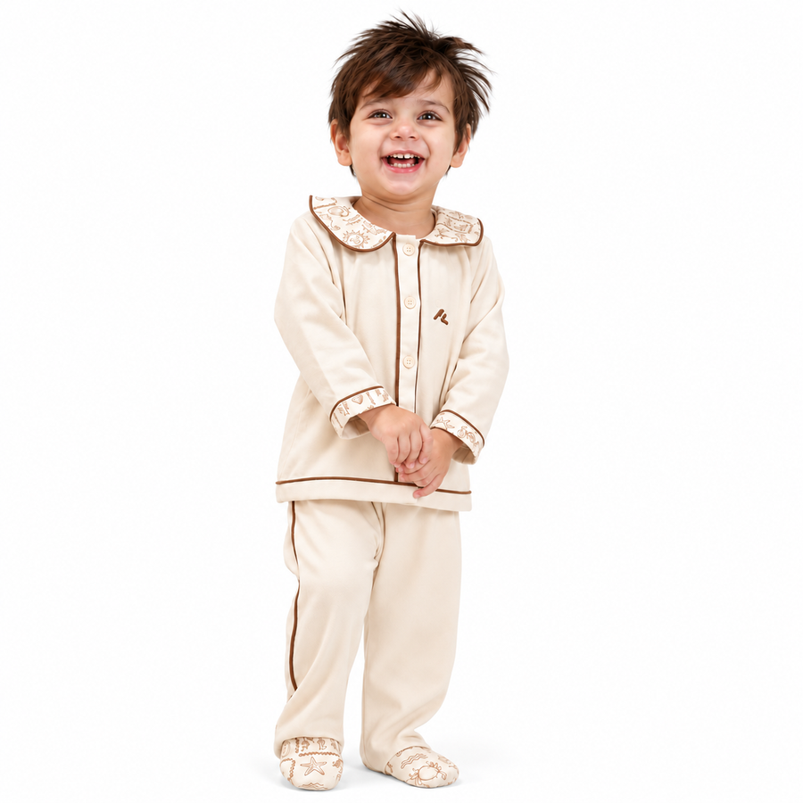 Pythal Sea Hush Sleepsuit - front without bow